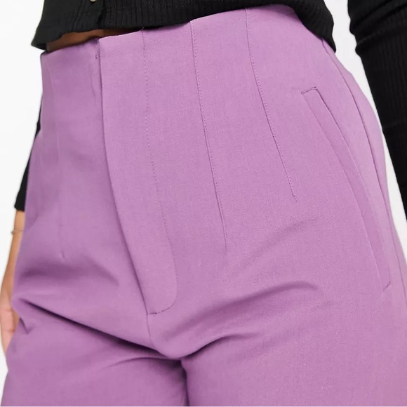 NWT Stradivarius slim tailored pants in purple - Picture 5 of 8